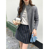 KANING Korean Version Of The Double Zipper Knitted Cardigan 2026 New Solid Color Simple Loose Red Sweater Jacket