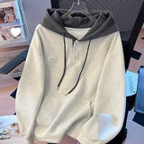 Autumn And Winter New Korean Version Of Lazy Loose Thin Single Buckle Design Sense Hooded Long-Sleeved Top