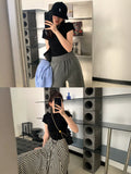 Ins Solid Color Bottom Slim Short-Sleeved T-Shirt Girl's New Slim Short-Sleeved Top Woman
