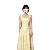 Korean Dopamine Cream Yellow Gentle Temperament Small Dress With Thin Dress With Thin Dress