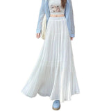 Purple Half-Dress Women's Summer 2025 New High-Rise Thin Leisure A Word Shading Big Folding Long Skirt