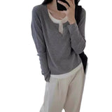 KANING Ramming Two-Piece Knitted Jersey Woman 2026 Autumn New Korean Design Sense Bottom Sweater Woman