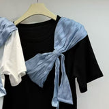 European Goods Bow Round Neck Short-Sleeved T-Shirt 2026 Spring And Summer New Loose Thin Korean Version Hit Bottom