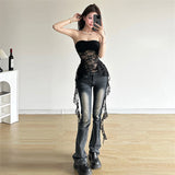 Pure-Want Sexy Hottie Sleeveless Bra Vest Women Autumn And Winter New Repair Lace Splicing Top Tide