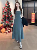 Ins Sexy Sling Pure French Sling Dress Summer Thin Holiday Beach Sling Dress Girl Trend