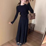 KANING Korean High-End Knitted Sweater Set 2026 Autumn Age Reduction Knitted Top Skirt Two-Piece