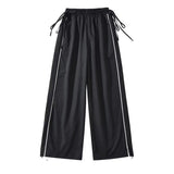 Hottie Summer Personality Strap Fast Dry Pants Loose Broad Leg Trousers Straight Through The Mop Tight Waist Pants