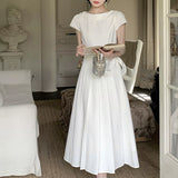 [Miss Yuki] Design Sense With Boat Collar Dress 2026 Summer New Korean High-End Feel Skirt Tide