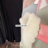 Super Good-Looking Wooden Ear With Velvet Knitted Jersey Women 2025 Autumn And Winter To Keep Warm And Pure Color Inside The Bottom Shirt Top