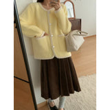 KANING Imitation Sabled Pearl Knitted Cardigan 2026 Autumn New French Small Scented Sweater Jacket