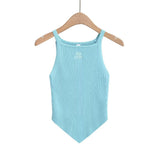 Spice Girls Summer The Same Vest Sling Flat Mouth Knit Triangle Under The Helid Elastic Slimming Bottom Thin