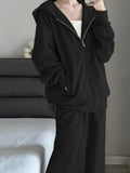 948 #Sports Suit Women 2025 Spring And Autumn Korean Version Of Loose Hooded Fashion Lazy Wind Casual Running Two Sets