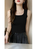 White Sling Vest Women's Suit With A Solid-Color Wide Shoulder Strapless Short Coat Summer Wear