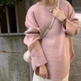 KANING Korean Version Of Gentle Lazy Wind Knitted Women 2026 Autumn And Winter New Solid Color Jacket Sweater Women