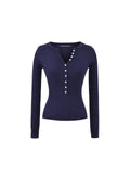 Sweater Women's Autumn/Winter Slot High-End Sleeve Long Sleeve V-Necked Knitted Women's Sweater