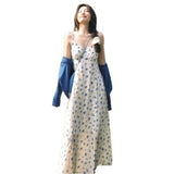 Summer Dress With A Complete Set Of Fashion Age-Less Gentle Syringe Cardigan Sleeveless Floral Sling Dress Two Sets