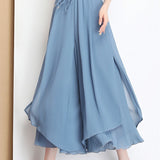 2026 New Japanese And Korean Skirt Women High-Waist Summer Fashion Slim Feeling Nine-Point Chiffon Broad Leggings