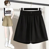 Shorts Women Summer Thin Loose Thin Ice Silk Cool Pants Small A Word Casual Broad Leg Pants High Waist