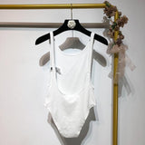 Fashion Korean Version Of Pure Windy Sexy Sling With Ajoint Bodysuit Woman Summer Design Feeling Big Bare Back Tight Thin Clothes