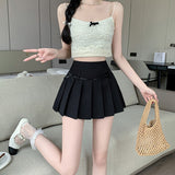 Purely Want Sweet And Spicy Bow Jk Folded Skirt Girl Summer New College Girl Group Half-Dress Skirt