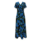 Bubble Sleeves Wneck Dress Women's Summer New Seaside Resort Style High-End Temperament Waist A Word Long Dress