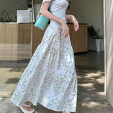 Broken Flower Tea Rests High Waist Half-Dress Woman's Spring 2026 New A Word Showing Thin And Gentle Style Long Skirt