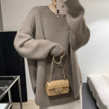 KANING Korean Version Of Gentle Lazy Wind Knitted Women 2026 Autumn And Winter New Solid Color Jacket Sweater Women