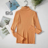 Spring And Autumn Blouse New Korean Version Of The Slime With High-Necked Long-Sleeved Bottom Shirt Thin Sweater Knitted Sweater Tide