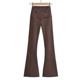 22366 New Winter Women's Wear Hair V Waist-Up Yoga Pants Casual Flared Trousers Women's Style