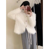 KANING Small Fragrant Wind Imitation Water Velvet Knitted Jacket Women 2026 Autumn And Winter New French High-End Sweater Cardigan