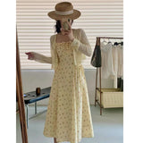 Summer Seaside Holiday Tide 2025 New Summer French High-End Feel Beautiful Temperament Floral Sling Dress Woman