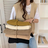 KANING V-Neck Single-Dcupuncture Knitted Vest 2026 Autumn New Design Sweater Cardigan Vest
