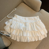 Sweet Wind Multi-Level Spoon Cake Half Dress Girl Spring Summer A Short Skirt