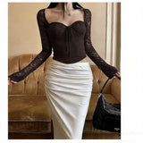 Fashiony Hottie Purple Square Collar Long-Sleeved T-Shirt Girl Spring New Slimming Inside A Hundred Blouse Tide
