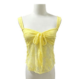 Summer New Pink Bow Lace Sling Female Korean Version Of Pure Hot Girl Short Inside And Outside To Wear Clothes