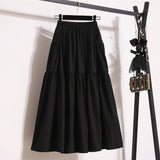 Casual Half-Dress Woman This Year's Popular Temperament Half-Body A-Dress Black Dress High-End Feeling Umbrella Skirt Summer
