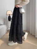 Wave Half Skirt Summer Thin New High-Waist A Skirt With Small Skirt Long Skirt Yang