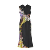 2025 New Three-Color New Chinese Style Before And After Two Crash Color Printing Cheongsam Dress