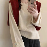 Kaning Loose Soft Slimy New Year Red Sweater Woman 2026 Autumn And Winter Lazy Wind Long Sleeves Wearing Knitted Shirt