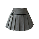 Purely Want Sweet And Spicy Bow Jk Folded Skirt Girl Summer New College Girl Group Half-Dress Skirt