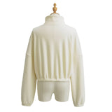 Autumn And Winter Olympic Grain Velvet Warm Sports Coat Women's Thick Loose Standing Collars Thin Comfortable Sweater