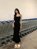 French High-End Pure Windy Fishtail Sling Dress Female Summer Hottie Sexy Thin Ass Long Skirt Tide