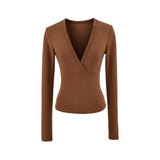 Pure Wind Cutting Line Cashmeal Blouse Slimming Shirt Design Sense Niche Top