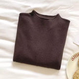KANING Simple Half-High Collar Knitted Bottom Shirt Women 2026 Autumn And Winter Soft Long Sleeves With Sweater Top