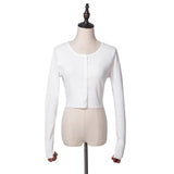 Spring Repair Single-Dcupuncture Knitted Cardigan Short-Sleeved Original Collar Coat Top