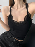 Sexy Pure Lust U-Neck Lace Vest Female Summer Personality Short-Scaring Sling Inside The Top Of The Coat