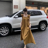 Sweet And Bare-Backed Flying Sleeve Bow Tie Dress Summer New Holiday Masked Thin Long Dress