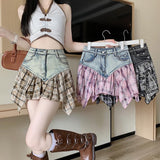 Stupliced Cowboy Half-Dress Woman 2026 New Age Reduction Of The Ocean, Fashionable High-Rise Thin A-Word Short Skirt Tide