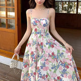 Tea Break French Gentle Wind And Breeze Hanging Dress Women's Summer New Temperament High-End Small Long Dress