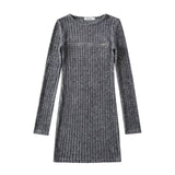 Spice Girls Autumn And Winter Thick Collar Long-Sleeved Bag Hip Dress Tector Tidal Zipper Opening Design Sexy Ass Skirt